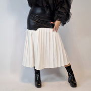 Jazz Up Chic Pleated Skirt with Eco Leather-SimpleModerne