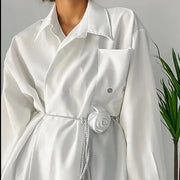 Jazz Up Elegant Belted Blouse-Shirt-SimpleModerne