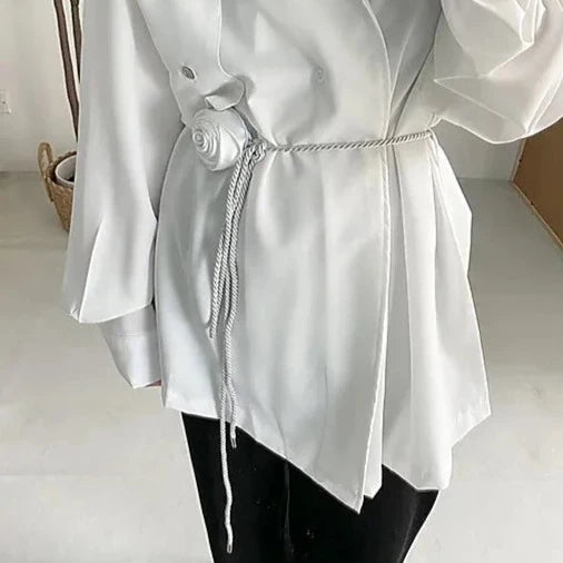 Jazz Up Elegant Belted Blouse-Shirt-SimpleModerne