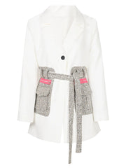 Jazz Up Irregular Design Blazer with Glitter Pockets-SimpleModerne