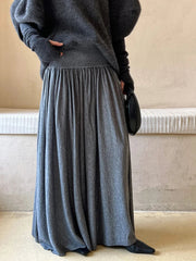 Jazz Up Maxi Winter Gray Skirt-SimpleModerne