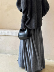 Jazz Up Maxi Winter Gray Skirt-SimpleModerne