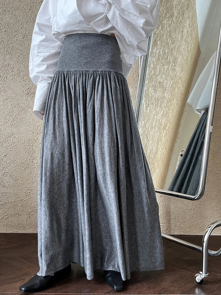 Jazz Up Maxi Winter Gray Skirt-SimpleModerne