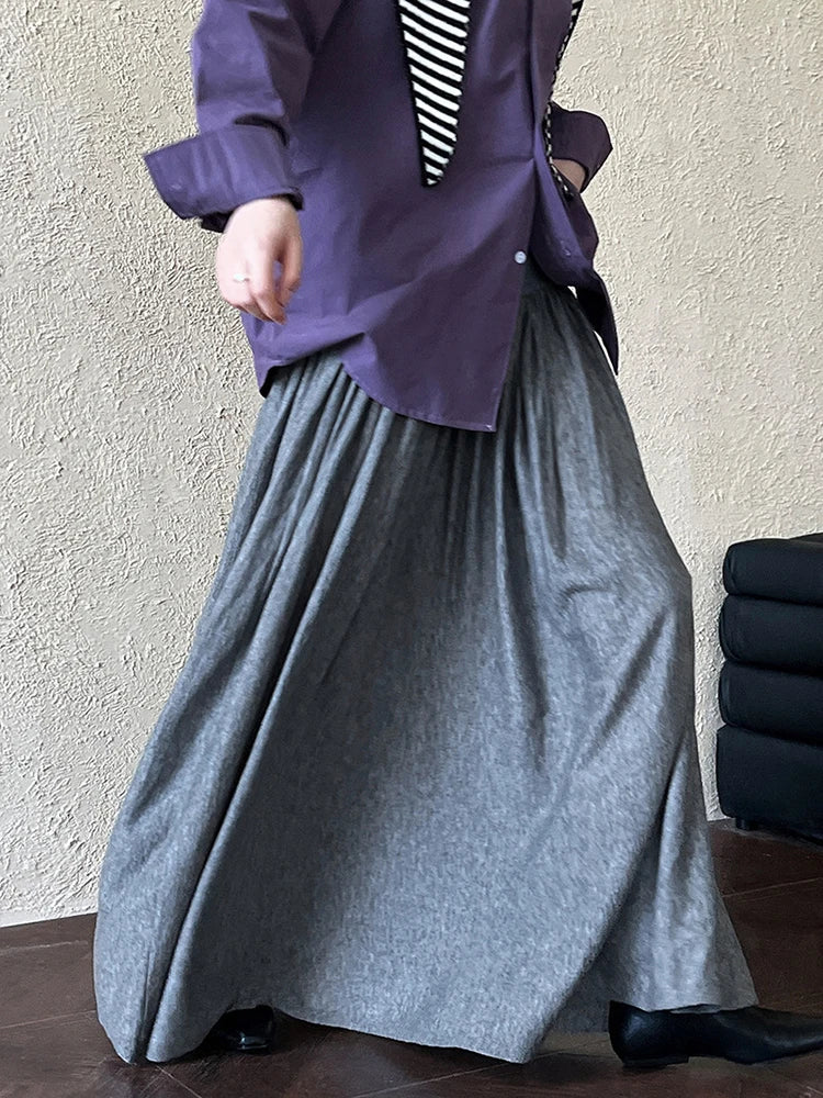 Jazz Up Maxi Winter Gray Skirt-SimpleModerne