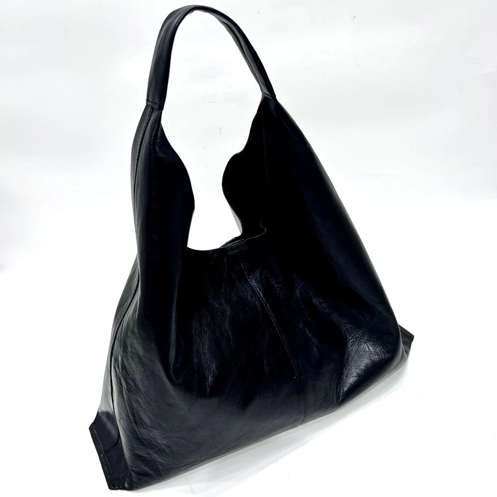 Jazz Up Natural Leather Tote Bag-SimpleModerne