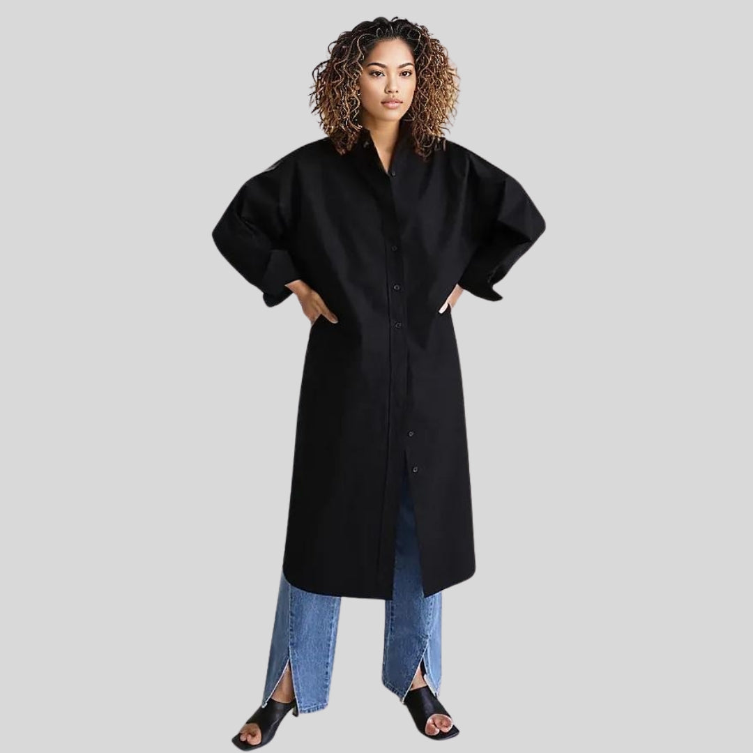 Jazz Up Oversized Fit Maxi Basic Shirt Blouse-SimpleModerne