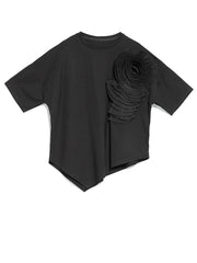 Jazz Up Relaxed Fit T-shirt with Organza Decorations-SimpleModerne