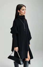 Jazz Up Two Piece Knitted Black Pullover Dress-SimpleModerne