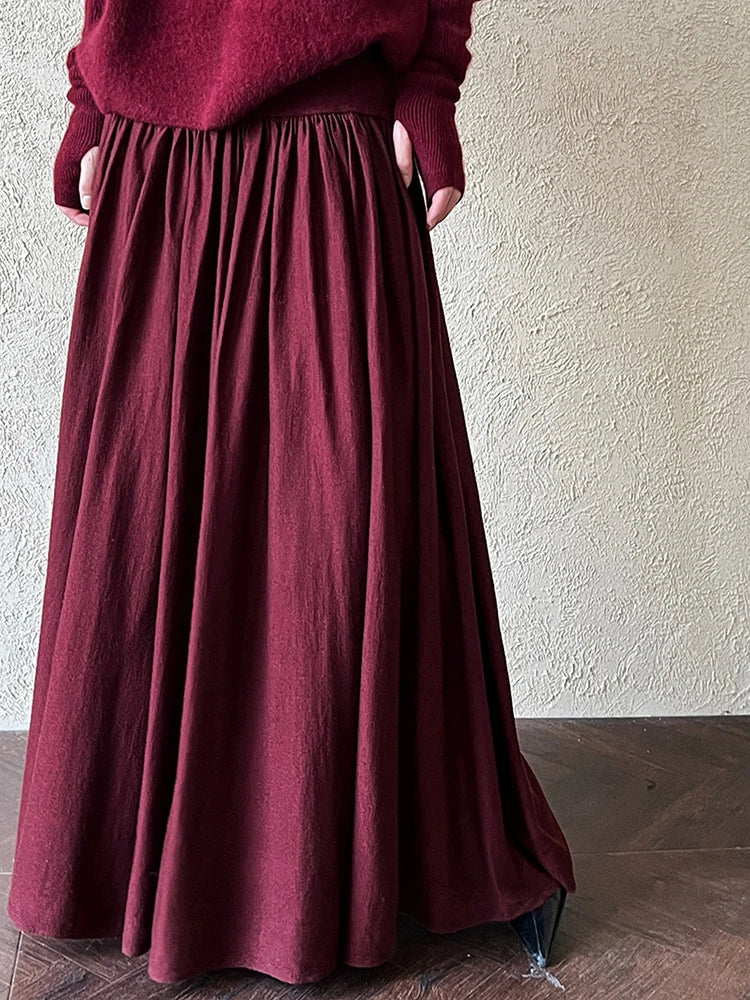 Maxi skirt red wine hotsell