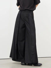 Layered Wide Legged Trousers-SimpleModerne