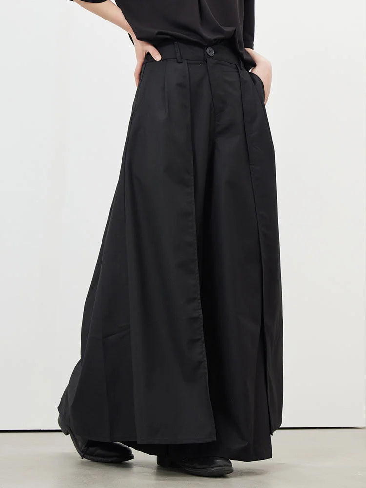 Layered Wide Legged Trousers-SimpleModerne