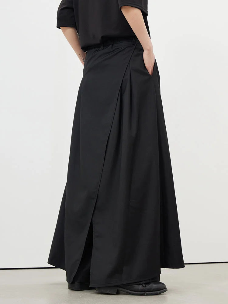 Layered Wide Legged Trousers-SimpleModerne