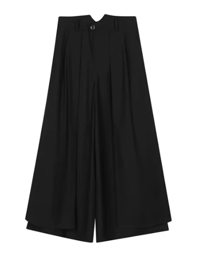 Layered Wide Legged Trousers-SimpleModerne