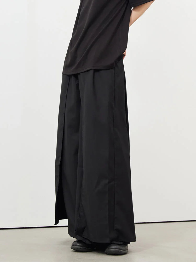 Layered Wide Legged Trousers-SimpleModerne