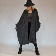 Lazy Keep Warm Chunky Dusky Goth Cardigan-SimpleModerne