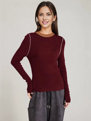 Limited Edition Lightweight Knitted Pullover – Available in Gray, Oat, and Wine Red-SimpleModerne