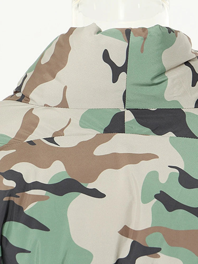 Lite Cotton Padded Jacket with Extra Long Sleeves - Camouflage-SimpleModerne