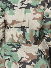 Lite Cotton Padded Jacket with Extra Long Sleeves - Camouflage-SimpleModerne