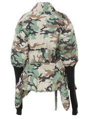 Lite Cotton Padded Jacket with Extra Long Sleeves - Camouflage-SimpleModerne