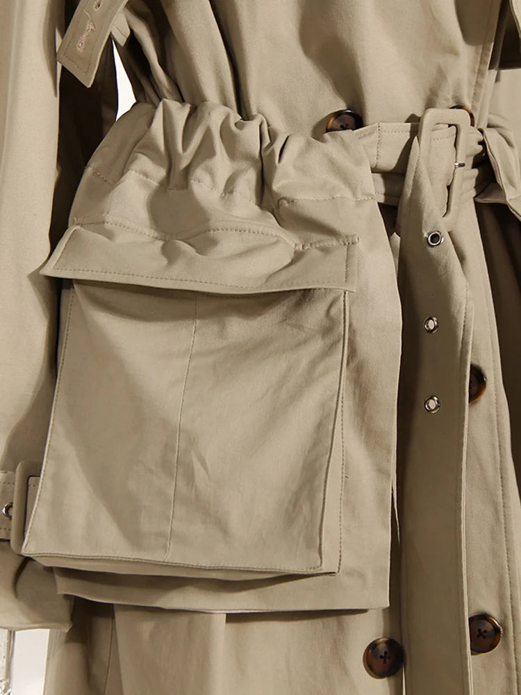 Maxi Pocket Khaki Windbreaker-SimpleModerne