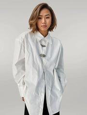 Miss Office Punk Irregular Design Shirt Blouse-SimpleModerne