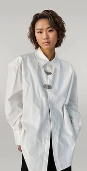 Miss Office Punk Irregular Design Shirt Blouse-SimpleModerne