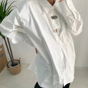 Miss Office Punk Irregular Design Shirt Blouse-SimpleModerne