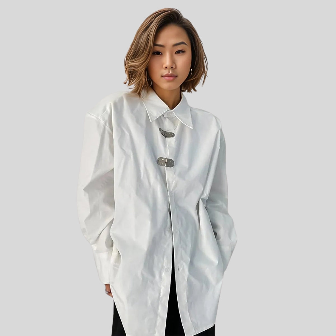 Miss Office Punk Irregular Design Shirt Blouse-SimpleModerne