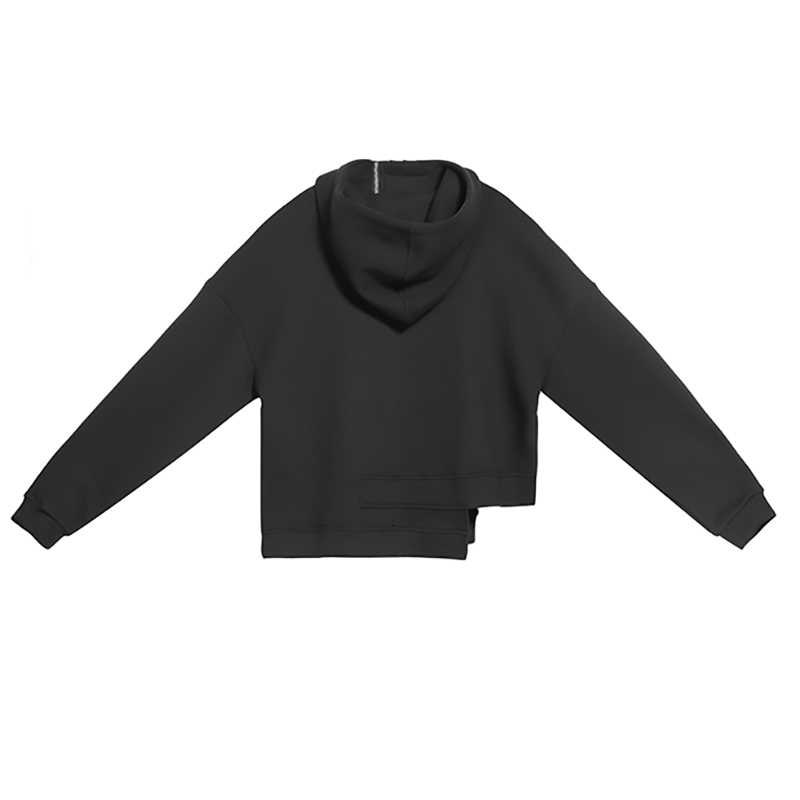 Nerijume Irregular Design Hooded Pullover-SimpleModerne