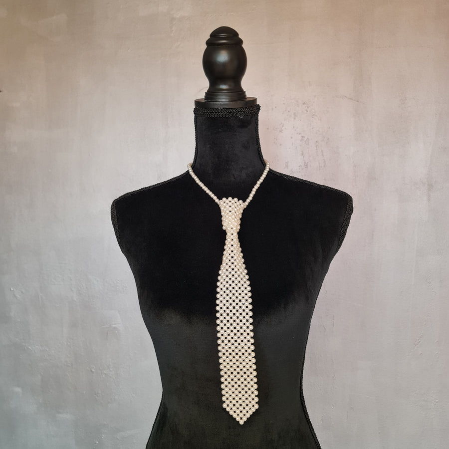 Perlu Drauge White Office Punk Style Neck Tie-SimpleModerne