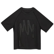 Punky Zigzag Applique T-Shirt-SimpleModerne