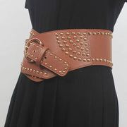 Rivet Girl - Gothic Style Wide Belt with Rivets-SimpleModerne