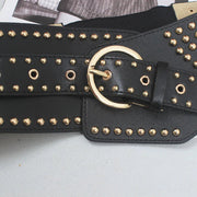 Rivet Girl - Gothic Style Wide Belt with Rivets-SimpleModerne