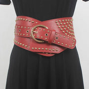 Rivet Girl - Gothic Style Wide Belt with Rivets-SimpleModerne