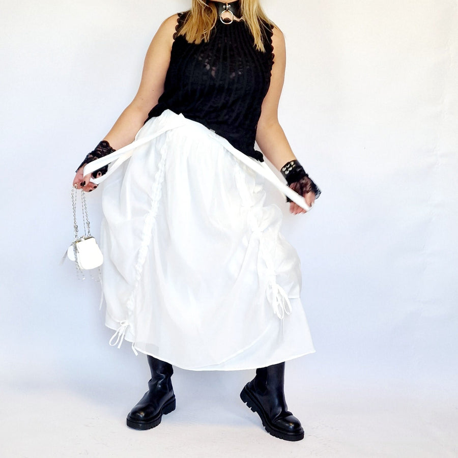 Runaway Goth Bride White Skirt-SimpleModerne