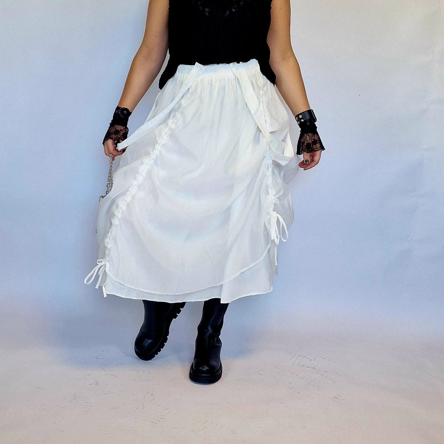 Runaway Goth Bride White Skirt-SimpleModerne