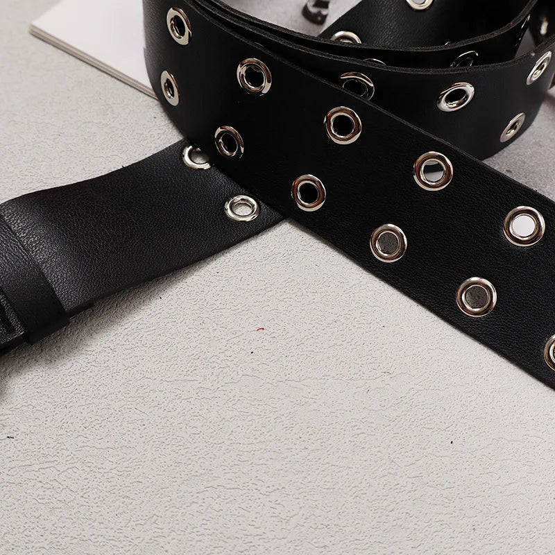 Casual Minimal Goth Rivet Belt-SimpleModerne