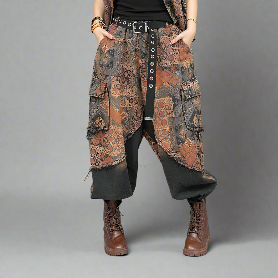 Vintage Punk Fusion Set – Vest & Trousers-SimpleModerne