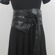 Gothic Vegan Leather Waist Belt with Buckle Straps - Adjustable Length-SimpleModerne