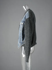 Denim & Knit Hybrid Cardigan-Jacket-SimpleModerne