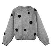 Pompon-Accent Knitted Pullover-SimpleModerne