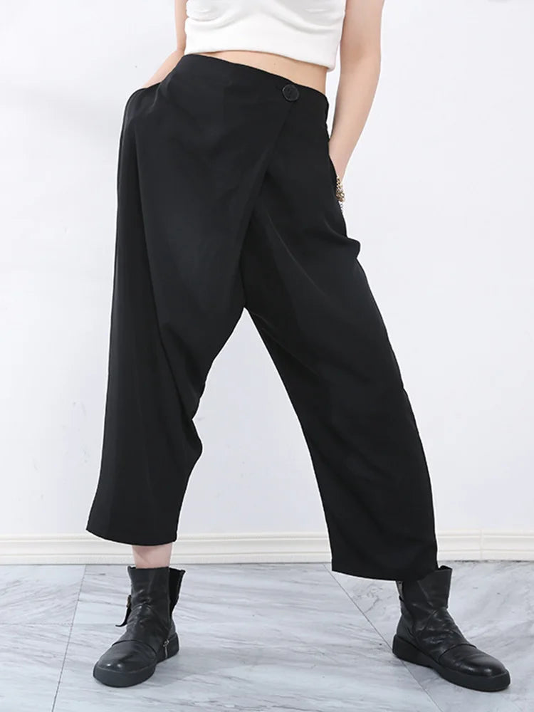 Casual Street Punk Trousers with Overlay-SimpleModerne