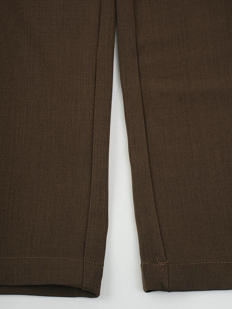 Irregular Design Trousers with Pleated Front-SimpleModerne