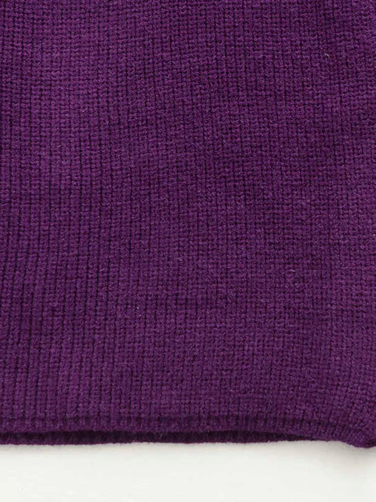 Maxi Split Purple Turtleneck Pullover-SimpleModerne