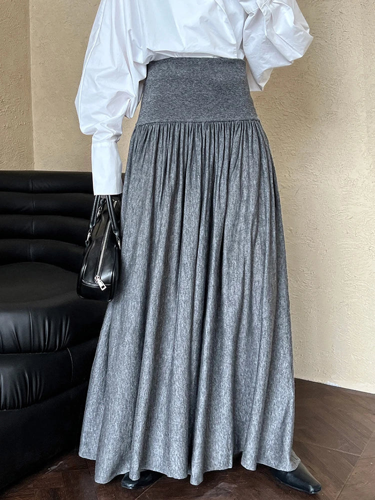 Jazz Up Maxi Winter Gray Skirt-SimpleModerne