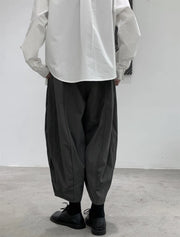 Bold Design Balloon Trousers with Relaxed Fit and Pleated Details-SimpleModerne