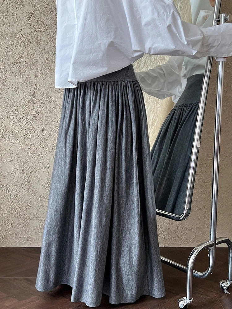 Jazz Up Maxi Winter Gray Skirt-SimpleModerne