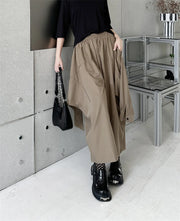 Industrial-Style Khaki Shirt-Sleeve Trousers-SimpleModerne