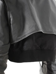 Casual Minimal Goth Bomber Jacket-SimpleModerne