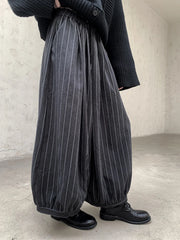 Balloon-Style Striped Trousers-SimpleModerne